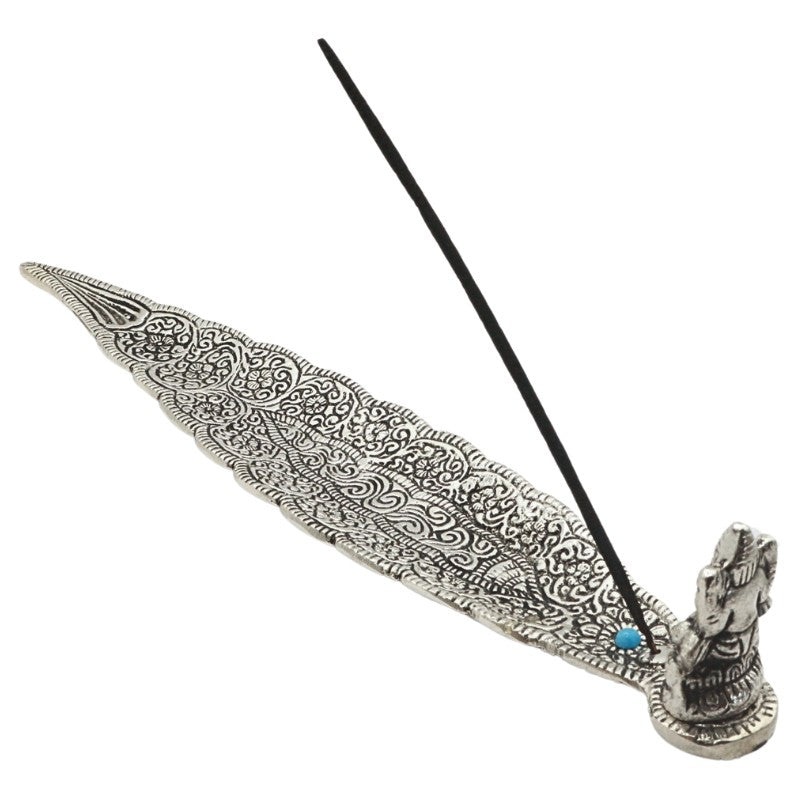 aluminium incense burner with ganesh and incense stick