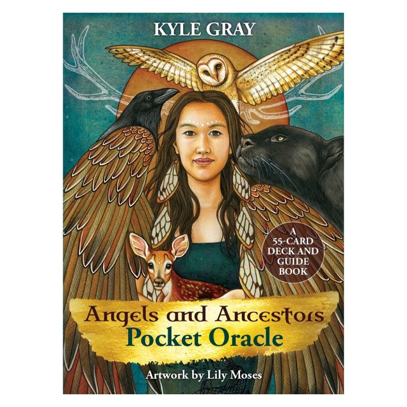 front cover of the Angels and Ancestors Pocket Oracle Cards