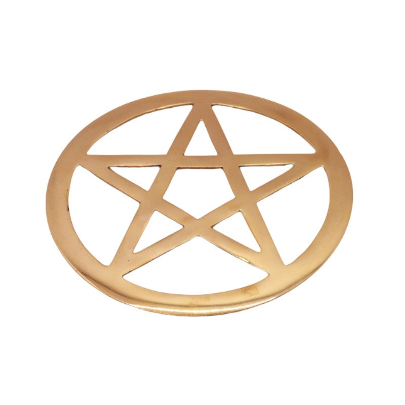 Brass Pentacle Altar Tile-14.5cm