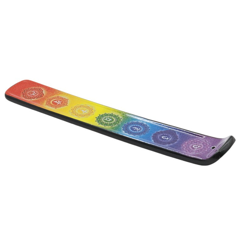 colourful chakra pattern ceramic incense holder