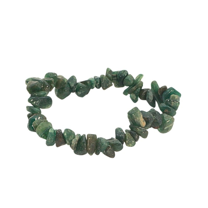 Green Jade stonechip bracelet on a white background
