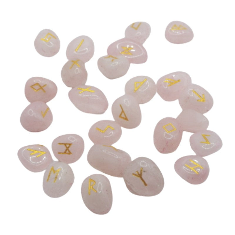 set of rose quartz runes