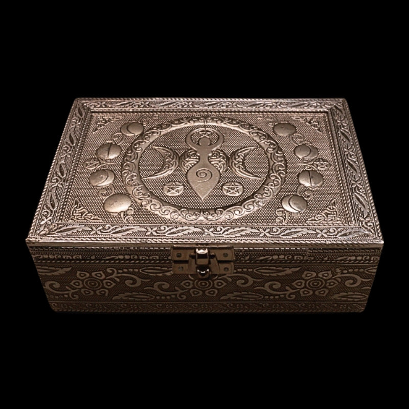 Embossed Metal Tarot Box- Goddess