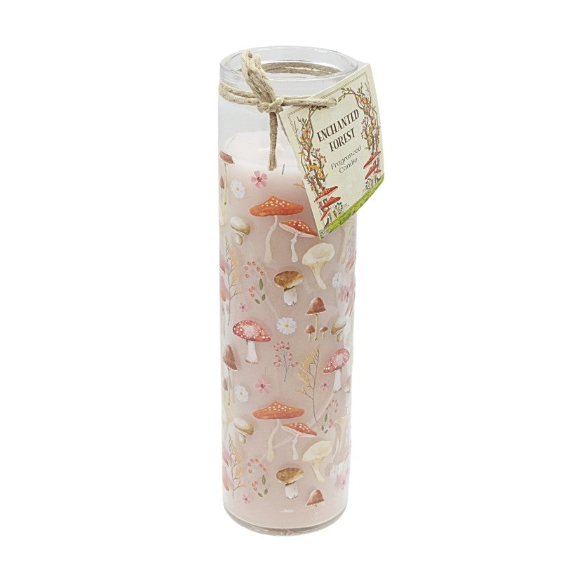 mushroom print scented candle in glass tube