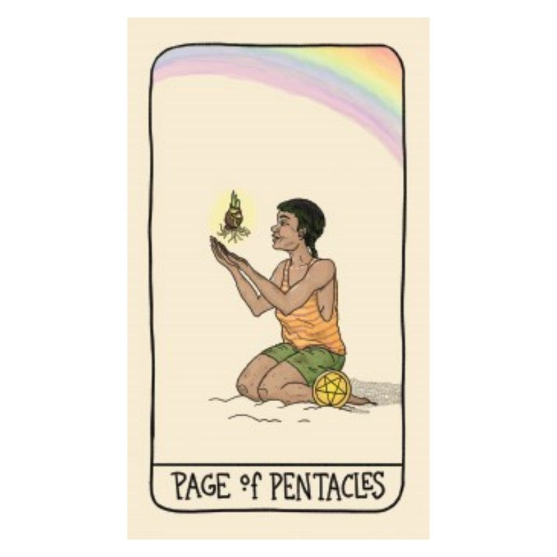 Page of pentacles card from the Fifth Spirit tarot Deck-