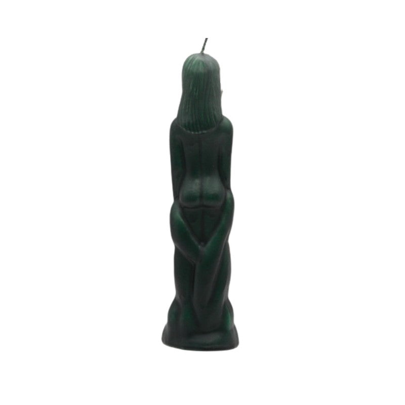 Green candle in the shape of a naked female
