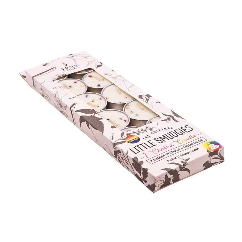 Little Smudgies Tealight Candles-Soul Sticks- 7 Chakra Crystals