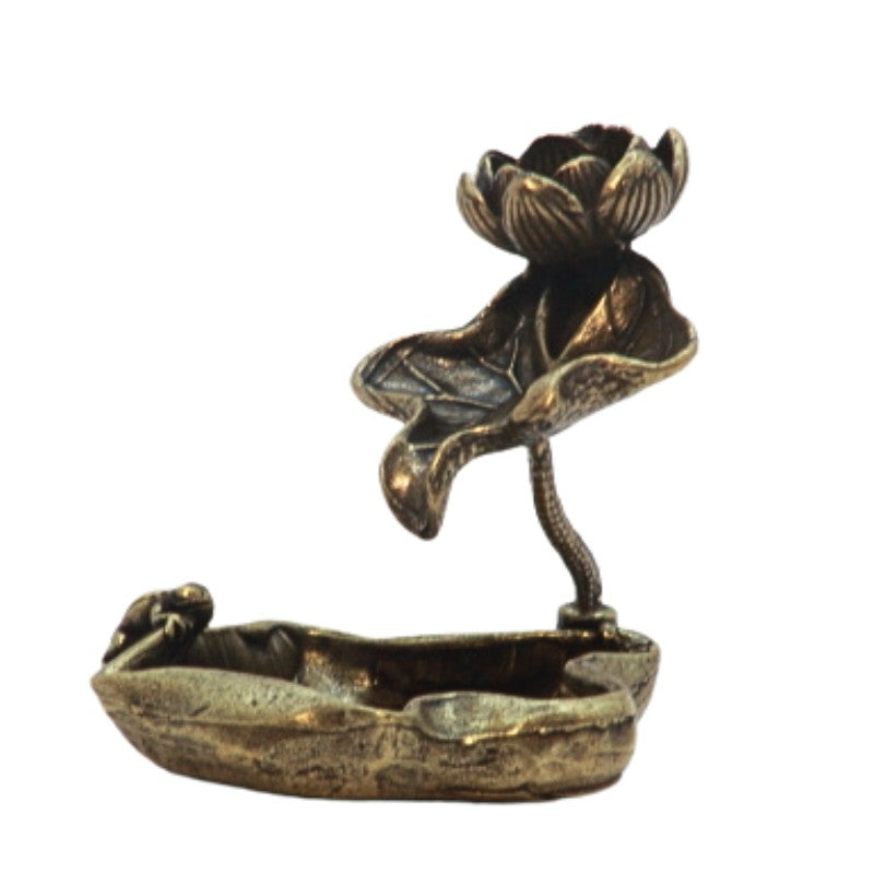gold lotus backflow incense burner