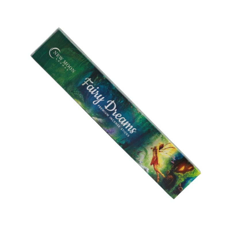 Rectangular box of “New Moon” incense on a white background