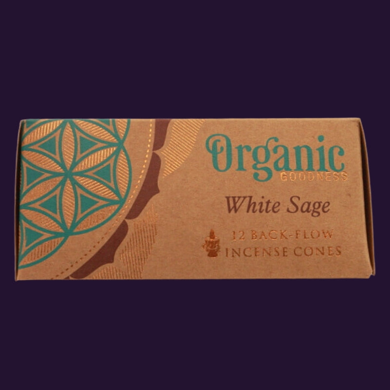 Organic Goodness Incense Backflow Cones White Sage
