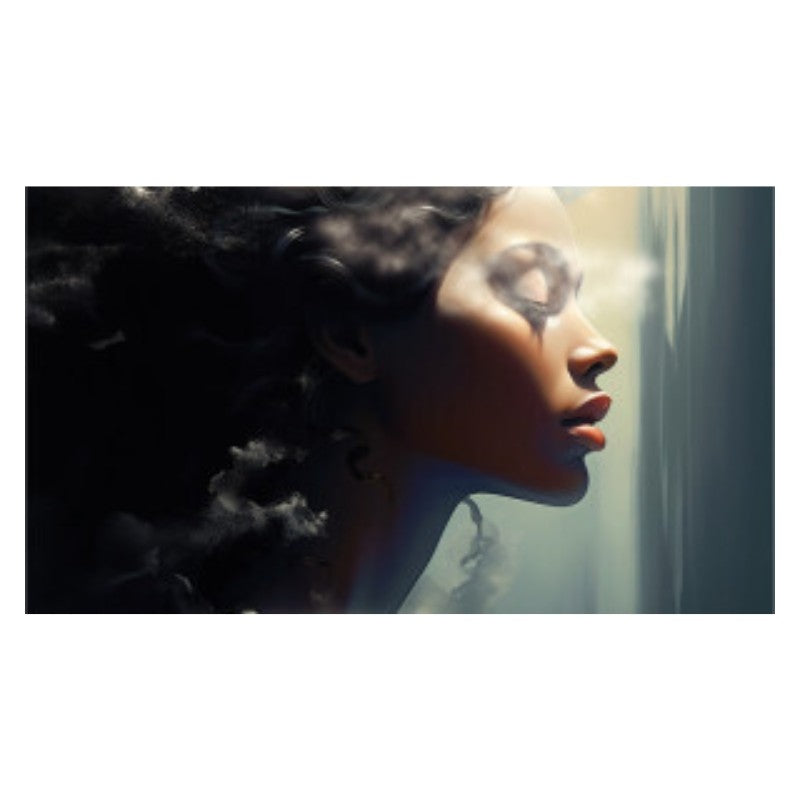 card from Queen of the sun oracle deck showing a woman with black hair