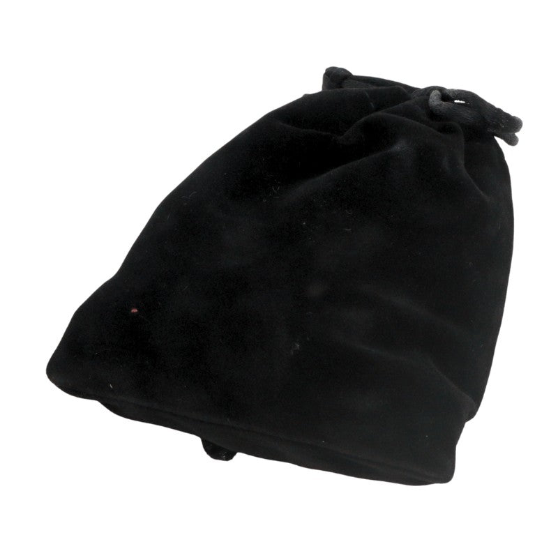 Black drawstring bag on a white background