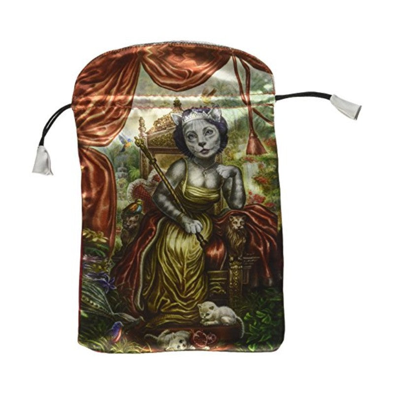 satin tarot bag with cat print