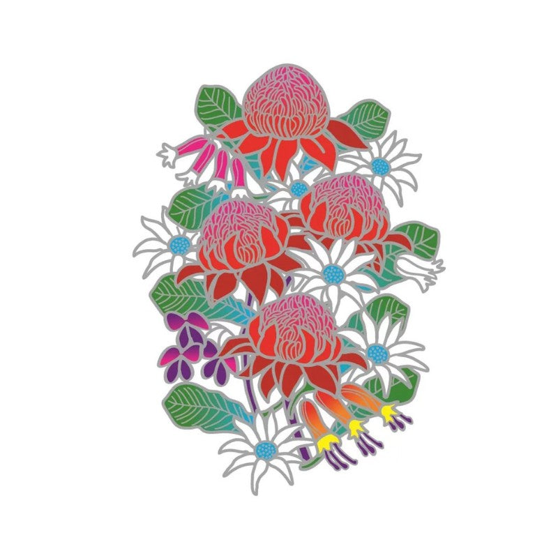 Colorful floral design on a white background