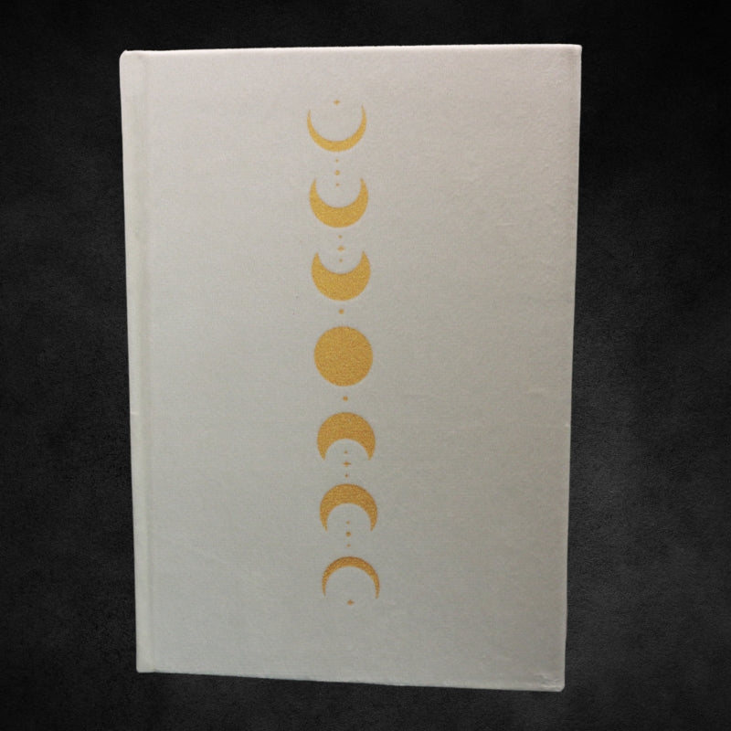 White Velvet Deluxe Moon Phases Journal- A5 Lunar Journal/ Diary