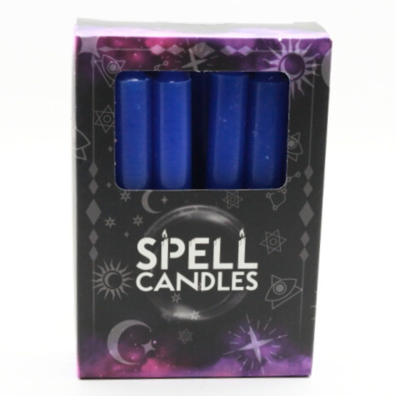 Magic Spell Candles - Small Taper Candles - Dark Blue Chime Candle 12pk