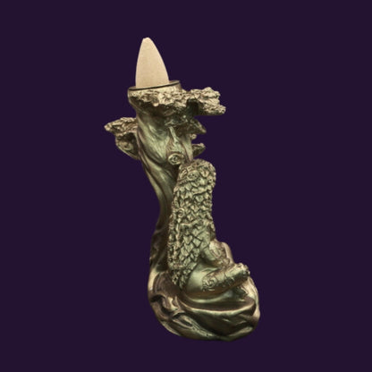 gold mother earth backflow incense cone burner 