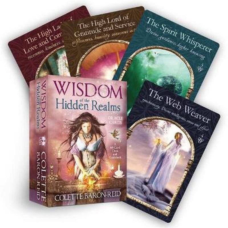 Wisdom of the Hidden Realms Oracle Cards- 44 Card Deck & Guidebook
