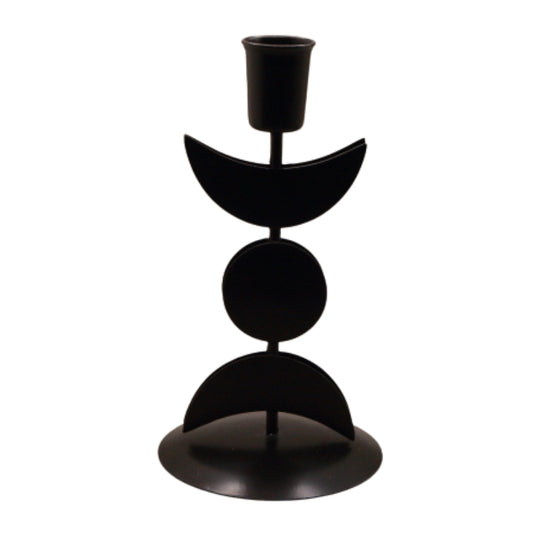 Black Triple Moon Taper Candle Holder