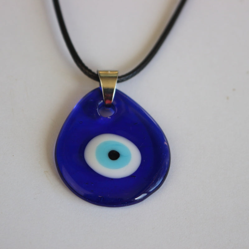 Turkish Nazar Pendant Adjustable Necklace With Black Cord -Evil Eye Protection Amulet