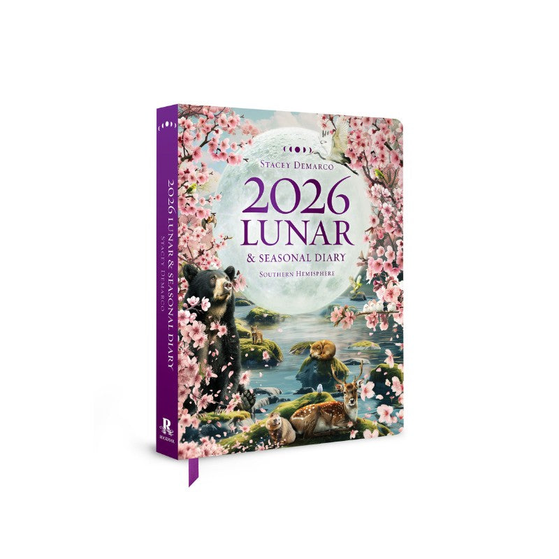 2026 Lunar & Seasonal Diary with bear illustration on a white background