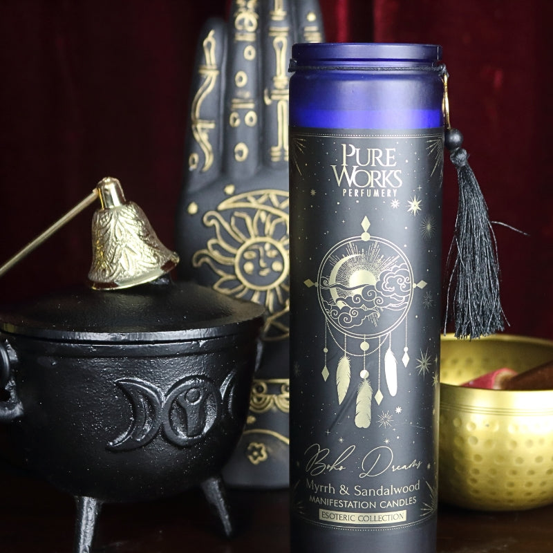 Blue Manifestation Candle- Myrrh & Sandalwood 300gm in Jar