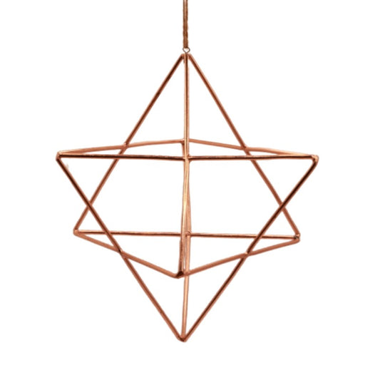 Copper Hanging Merkaba 15cm - Sacred Geometry Shapes