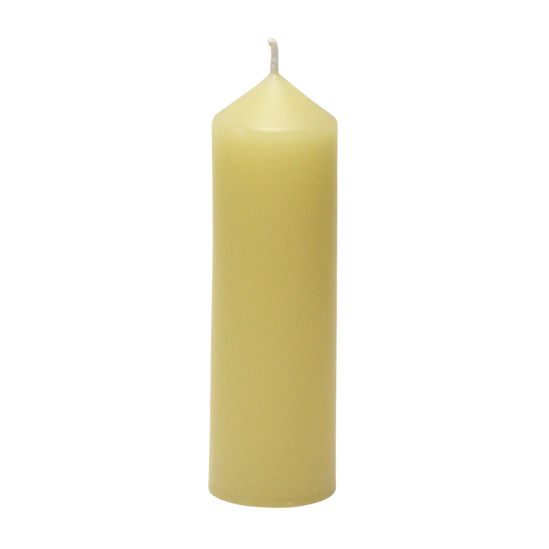 40 x 125mm Beeswax pillar candle with cotton wick