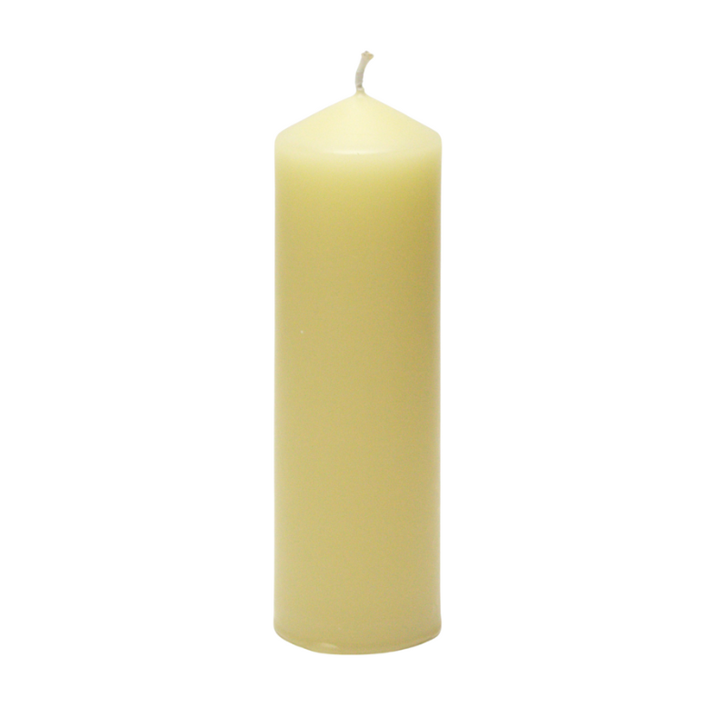 50 x 125mm Beeswax pillar candle with cotton wick