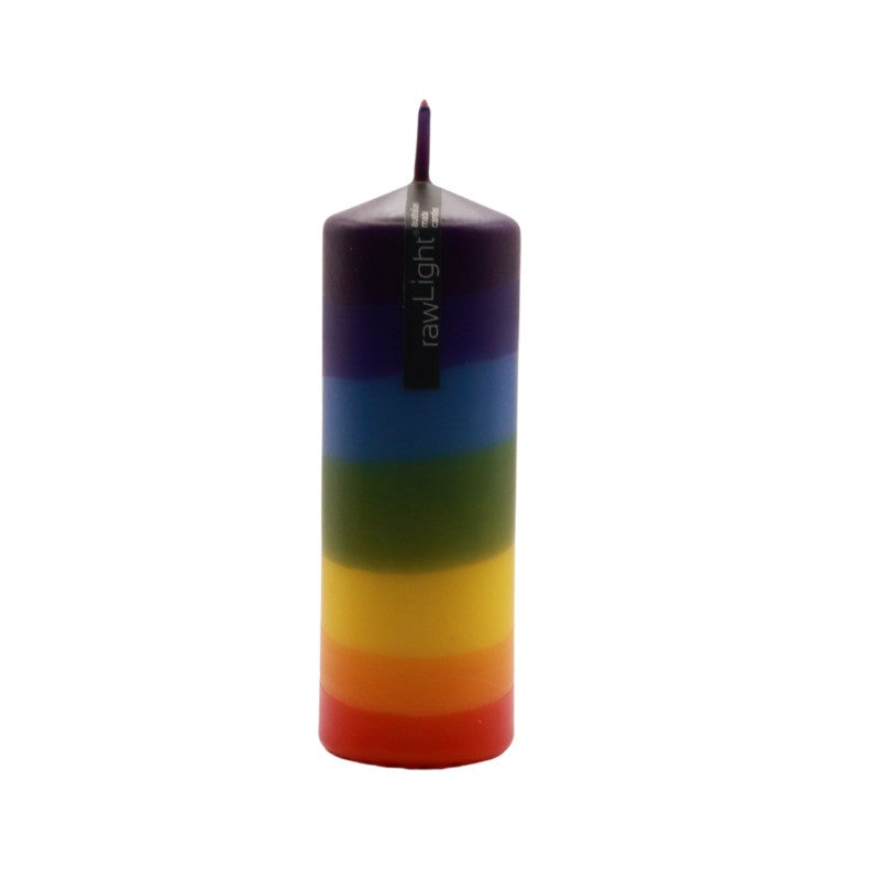 rainbow pillar candle 50mm x 150mm