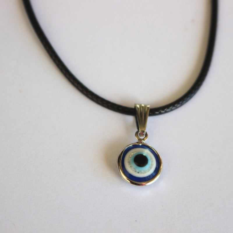 Evil Eye Pendant Adjustable Necklace With Black Cord -Evil Eye Protection Amulet