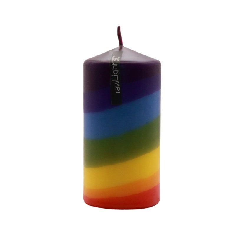 rainbow pillar candle 75mm x 150mm