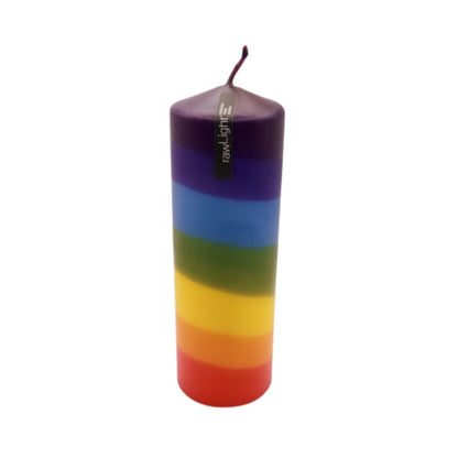 rainbow pillar candle 75mm x 230mm