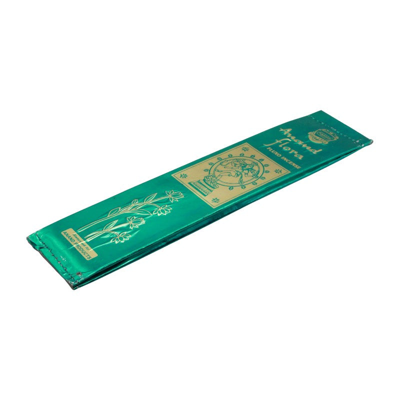 green coloured packet of incense on a white background