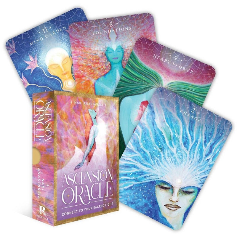 ascension oracle card box and 4 cards 