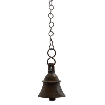 Antique Finish Hanging Bell On Chain