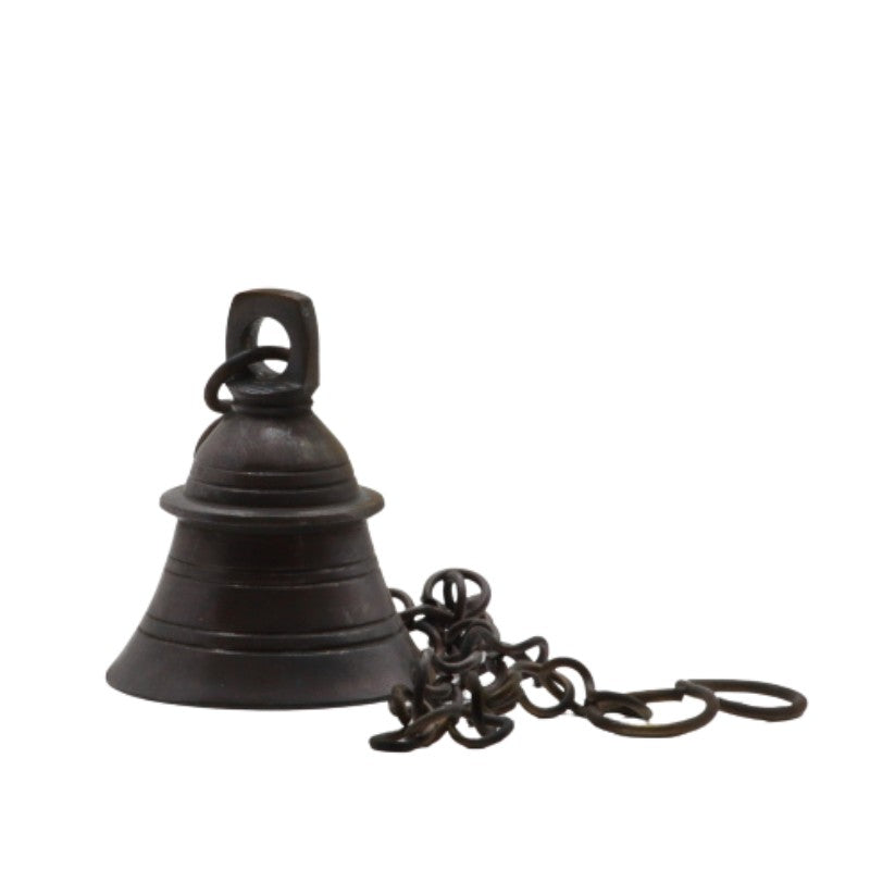 Antique Finish Hanging Bell On Chain