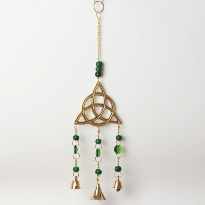 brass triquetra hanging bells