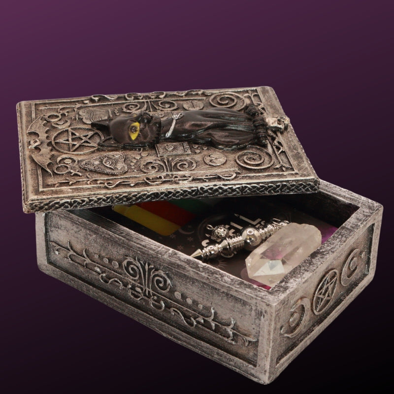 Black Cat Spirit- Tarot Card Storage Box