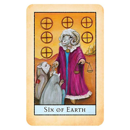 Six of Earth Card from the  Bohemian Animal Tarot