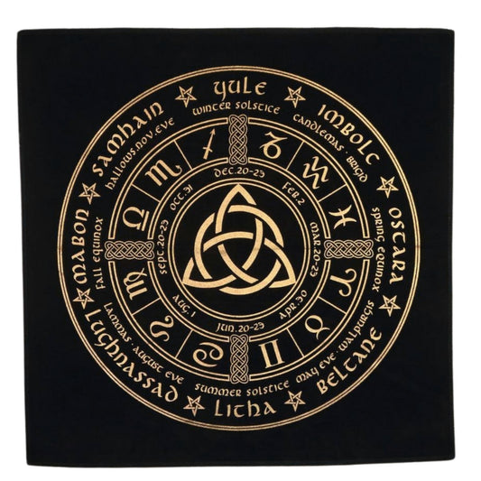 Celtic Knot Wheel Of The Year Altar Cloth Divination Tarot Cloth Wall Hanging