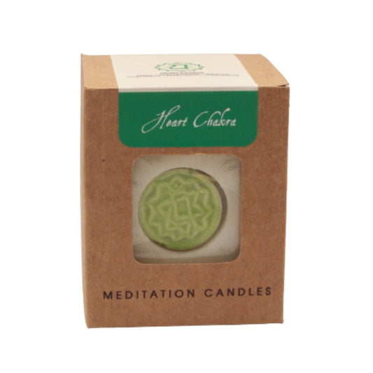 Chakra meditation candle in brown box - heart
