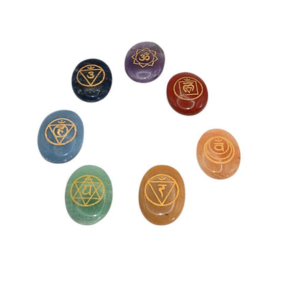 Chakra Engraved Crystal Worry Stones