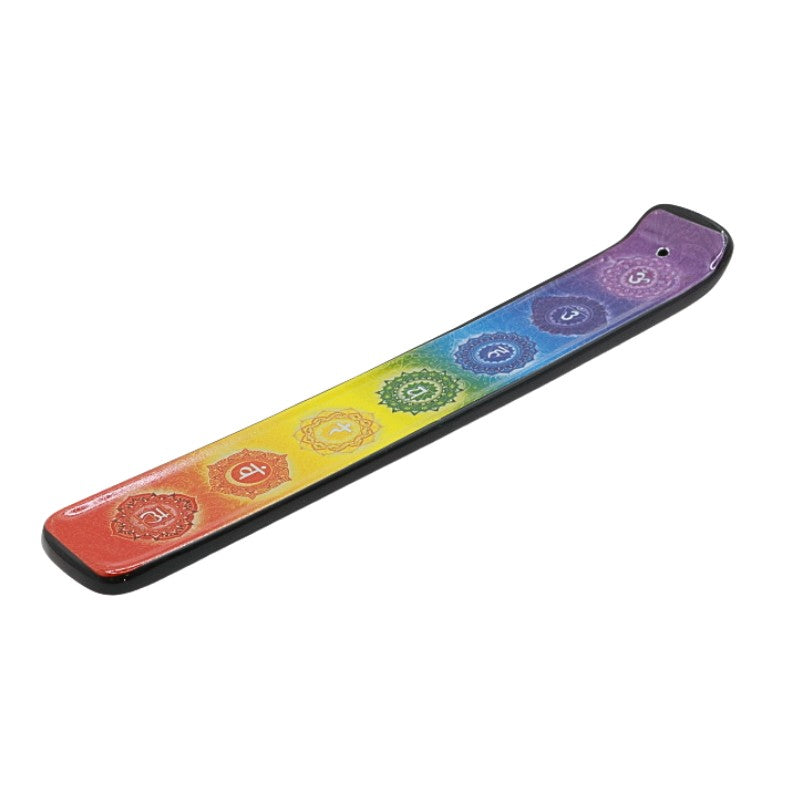 Colourful chakra pattern ceramic incense holder 