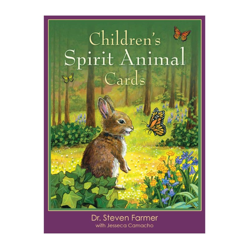 Children's Spirit Animal Cards book cover with a rabbit in a forest setting