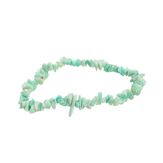 Amazonite stone bracelet on a white background