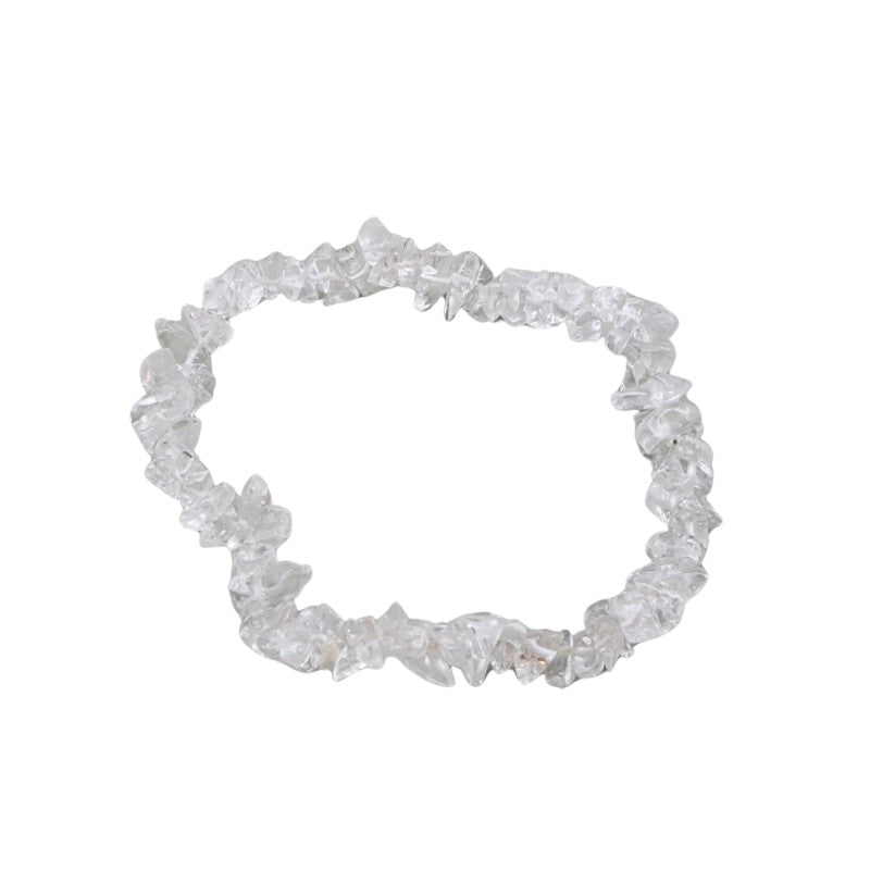 Clear crystal bracelet on a white background