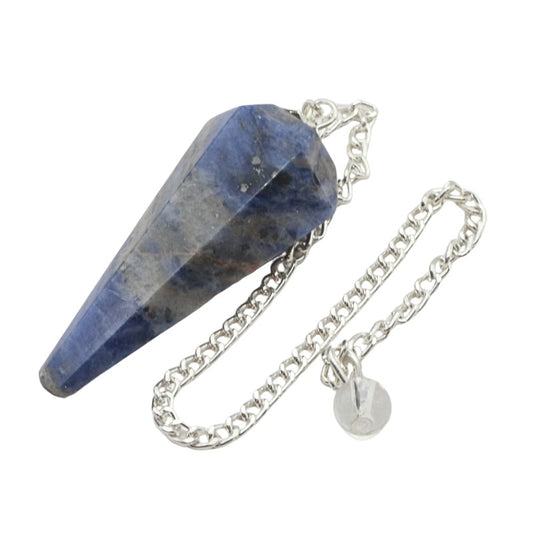 Sodalite Faceted Crystal Pendulum