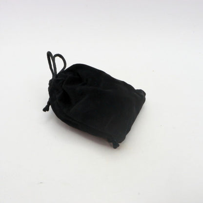 Black drawstring pouch on a white background