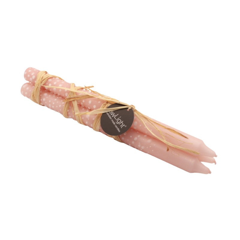 Taper Dinner Candles 3pk (Pink & White)